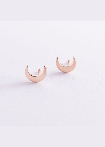 Серьги - пусеты Луна в красном золоте с06963 Oniks (264022749)