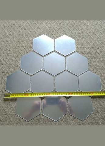 Дзеркальні пластикові наклейки шестикутники 12,6 х 11 х 6,3см 12шт набор Б239 No Brand (302241940)