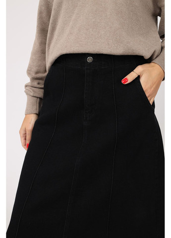 Черная юбка полусолнце женская цвет черный цб-00283998 Yuki