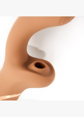 Вібратор для точки G з вакуумним стимулятором клітора Sweet Em Velvet Lure бежевий No Brand (303889896)