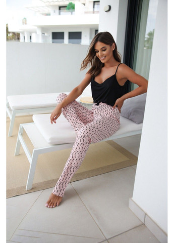 Чорна всесезон піжама з віскози (майка + штани) чорна paula s2020212 Sensis