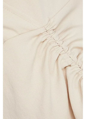 Бежевое праздничный, коктейльное, повседневный, вечернее, кэжуал стильное ассиметричное платье силуэтная, клеш Sandro