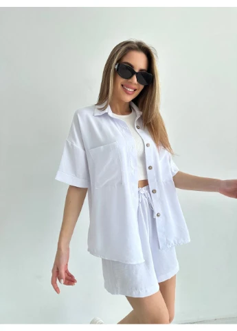 Жіночий літній костюм сорочка+шорти Fashion (382028262)