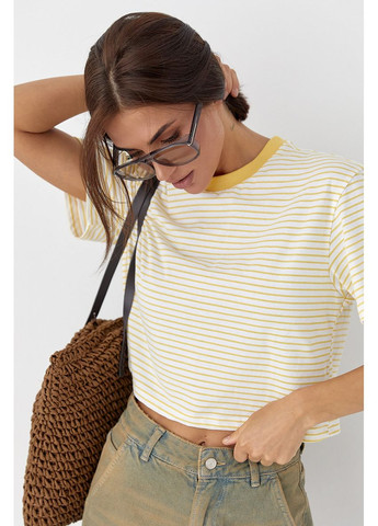 Футболка у смужку вільного крою Lurex Футболка - (370393354)