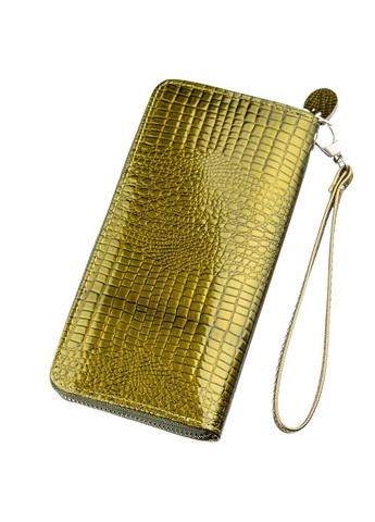 Гаманець жіночий на одну блискавку з екокожі лаковий хамелеон 19027 Зелений KIVI (298920882)