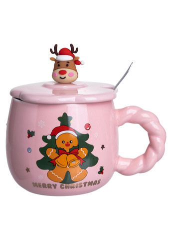 Новогодняя фарфоровая чашка "Зимняя Сказка" с крышкой 400 мл FM-CS-20B Yiwu (370973956)