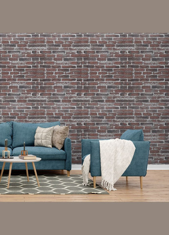 Самоклейка декоративна 3D панель під червону катеринославську цеглу в рулоні 3080x700x3мм 3D Loft (298400609)