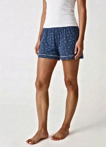 Синя всесезон піжамні бавовняні шорти jersey boyfriend низ піжами (9315) Primark