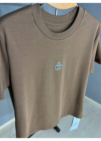 Футболка женская A-N 911-20 средняя длина вишня камушки one size No Brand - (318828251)