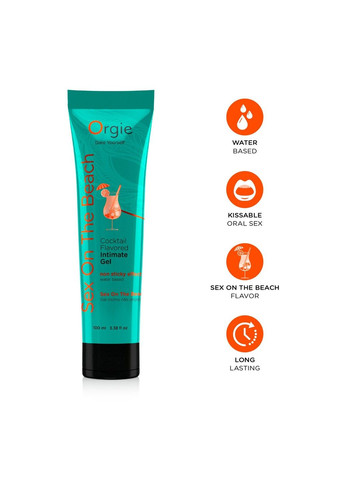 Лубрикант на водной основе Lube Tube Sex On The Beach, 100 мл, персиково-апельсиновый вкус Orgie (332769430)