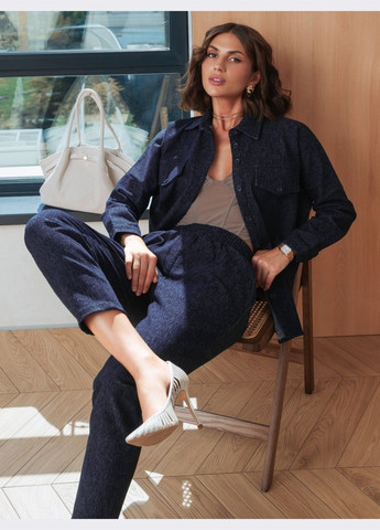 брючний костюм з сорочкою темно-синій Dressa (362699294)