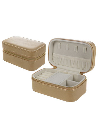 Ящик органайзер для украшений из кожзама 13х8х6 см 11819-022 золотой Lefard (346152342)