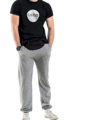 Чорна футболка чоловіча чорна "if you need me. i`ll be in space" Trace of Space