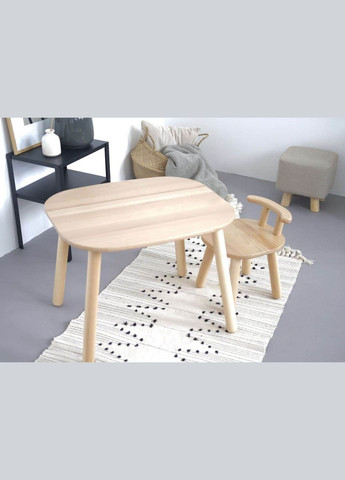 Стіл і стілець дитячі з бука для дітей 2-4 років з додатковими ніжками "на виріст" Tatoy (292564928)