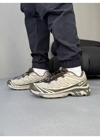 Комбіновані Осінні кросівки чоловічі salomon s / lab xt-6 brown саломон хт-6 No Brand