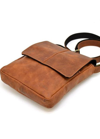 Сумка планшет через плече чоловіча з натуральної шкіри маленька Рудий 37648 TARWA (353690191)