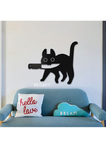 Дерев'яне панно Смертоносний котик 50х43 см Decart (360609162)