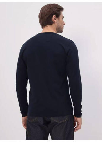 Темно-синий демисезонный повседневный, кэжуал лонгслив Malta однотонный