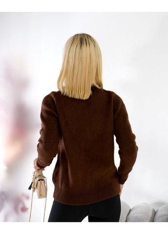 Коричневий демісезонний светр оверсайз теплий 70% вовна, 30% акрил, туреччина — заміри в описі DK/DL Мода без кордонів