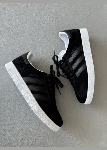 Черные демисезонные кроссовки мужские adidas gazelle black | адидас газель черные No Brand
