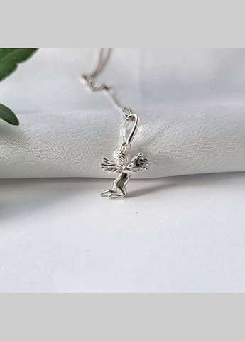 Срібна підвіска кулон Янгол із білим каменем срібло 925 проби 3287 1.00г No Brand (306741216)