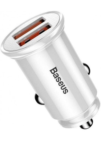 Автомобільний зарядний адаптер Circular Plastic 2 USB A+A CCALLYD02 білий Baseus (279554196)