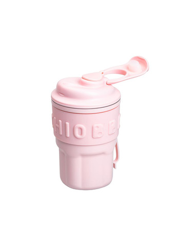 Термочашка Chiobbe з трубочкою та ремінцем 450 мл рожева Yiwu (315718298)