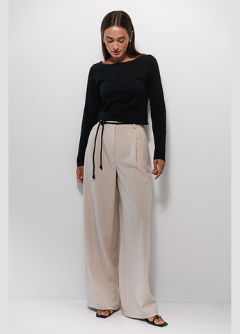 Женские палаццо в тонкую полоску светло-молочные Arjen (300584809)