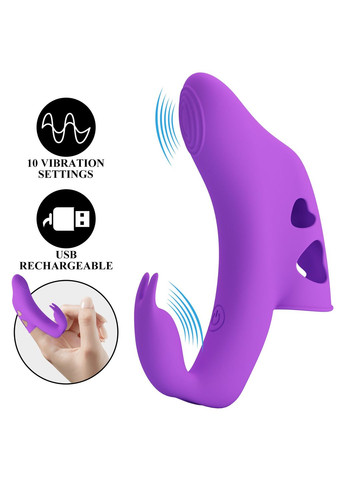 Вібратор-насадка на палець Yenna фіолетовий, 9.5 х 2 см Pretty Love (372511128)