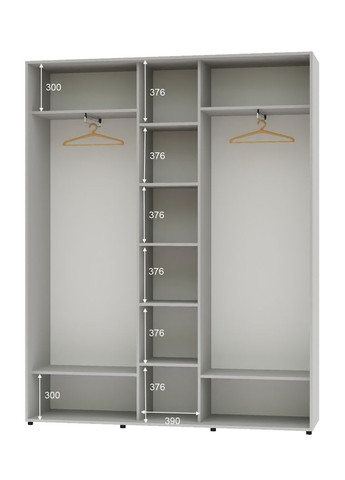 Шафа-купе тридверна 200*45*250 Сірий 3 двері ДСП ШК-04 Алекса (360477143)