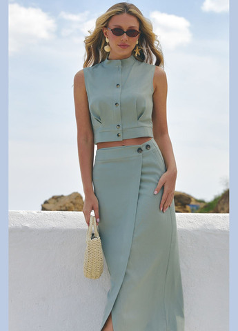 Жилет женский на пуговицах с воротником безрукавка женская жилетка лен-котон ST-Seventeen (333602572)