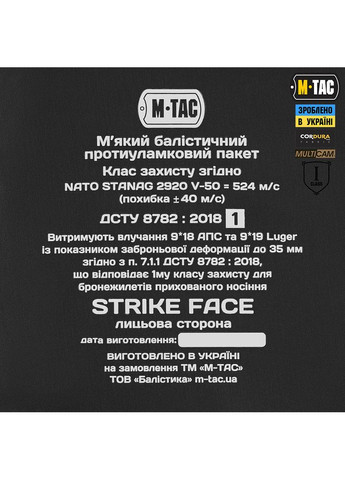 Поручі балістичний захист 1 клас захисту (FMS) Elite Multicam M-TAC (315146793)