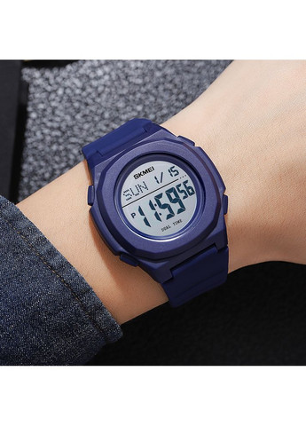 Годинник водонепроникний для чоловіків спортивний з будильником і секундоміром чорний синій ProDobro (367266555)