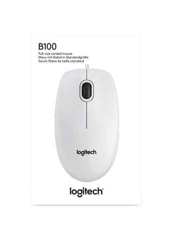 Миша B100 USB white (910-003360) Logitech (308791101)