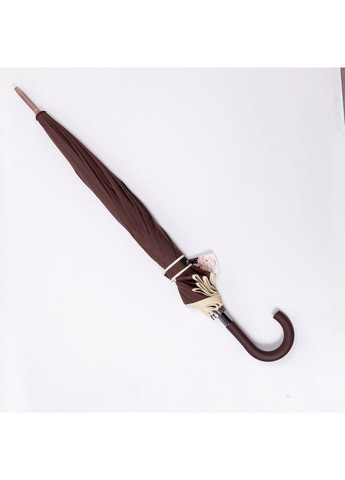 Коричневый классический зонт-трость с чехлом полуавтомат из полиэстера прочный надежный 12 спиц диаметр 120см hp-23-16br Yiwu (370675587)