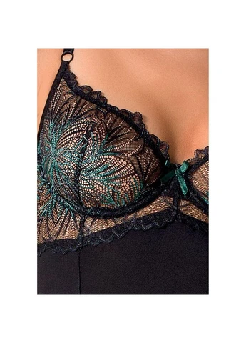 Корсет с пажами Exclusive FLORIS CORSET S/M, black, трусики Passion (303904026)