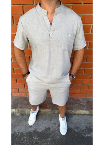 Бежевий літній дихаючий костюм стильний та зручний No Brand