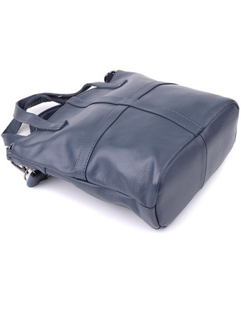 Сумка шоппер жіноча з натуральної шкіри через плече Синій 40699 Vintage (361970404)