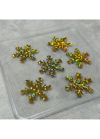 25мм Поетка снежинка 5г - золото голограмма Plus-plus (352749653)