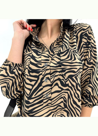 Кофейная женская блуза с принтом Fashion Girl