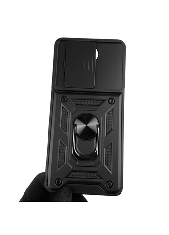Чехол для Camon 20 Pro (CK7n) бронированный с кольцом со шторкой на камеру на техно камон 20 про чёрный rg1 Tecno (366019120)