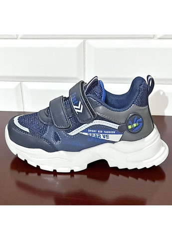 Синие демисезонные ортопедические текстильные кроссовки на липучках для мальчика Boyang