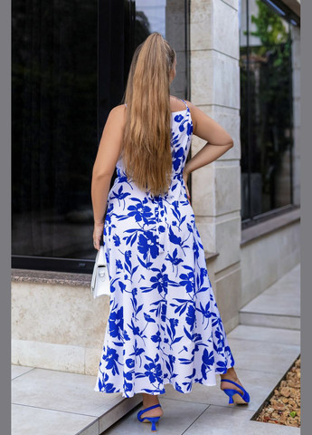 Синя літня довга сукня на запах Fashion Girl