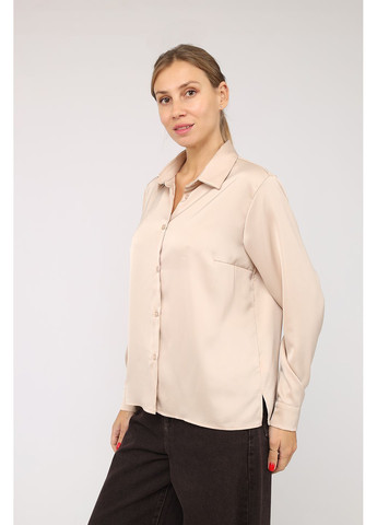 Жіноча сорочка з довгим рукавом колір бежевий ЦБ-00285476 Yuki (364262443)