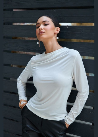 Жіночий лонгслів з драпіруванням із еластичної тканини (3027) Triko Bakh (334710673)