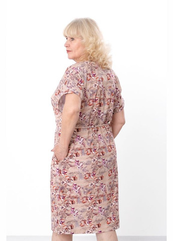 Бежева повсякденний сукня жіноча (p-7878) Носи своє з квітковим принтом