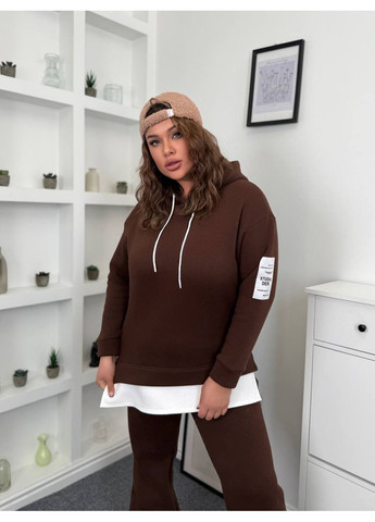 Теплый костюм из тринитки на флисе No Brand (365804773)