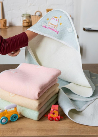 Детский трикотажный уголок-конверт 90×90 с поясом / мягкое полотенце-пеленка для малыша Colorful Home (365301540)