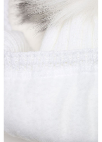 Комплект шапка-шарф для дівчинки колір білий ЦБ-00286628 Yuki (368824277)