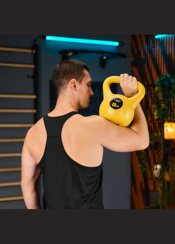 Гиря виниловая 8кг TX-008CKB желтая TREX Sport (323136239)